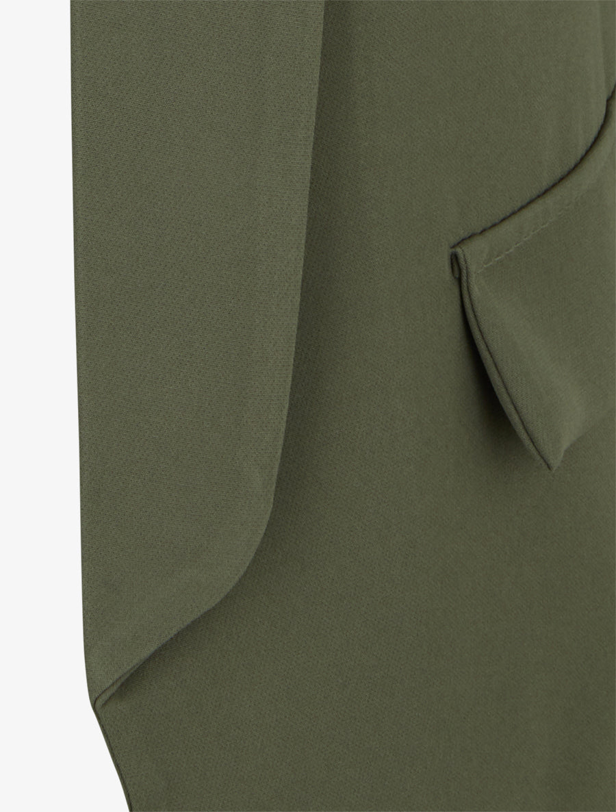 Blazer uni à manches froncées - Kaki - 3