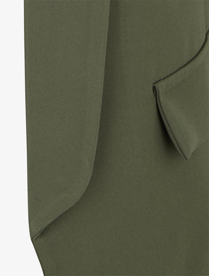 Blazer uni à manches froncées - Kaki - 3