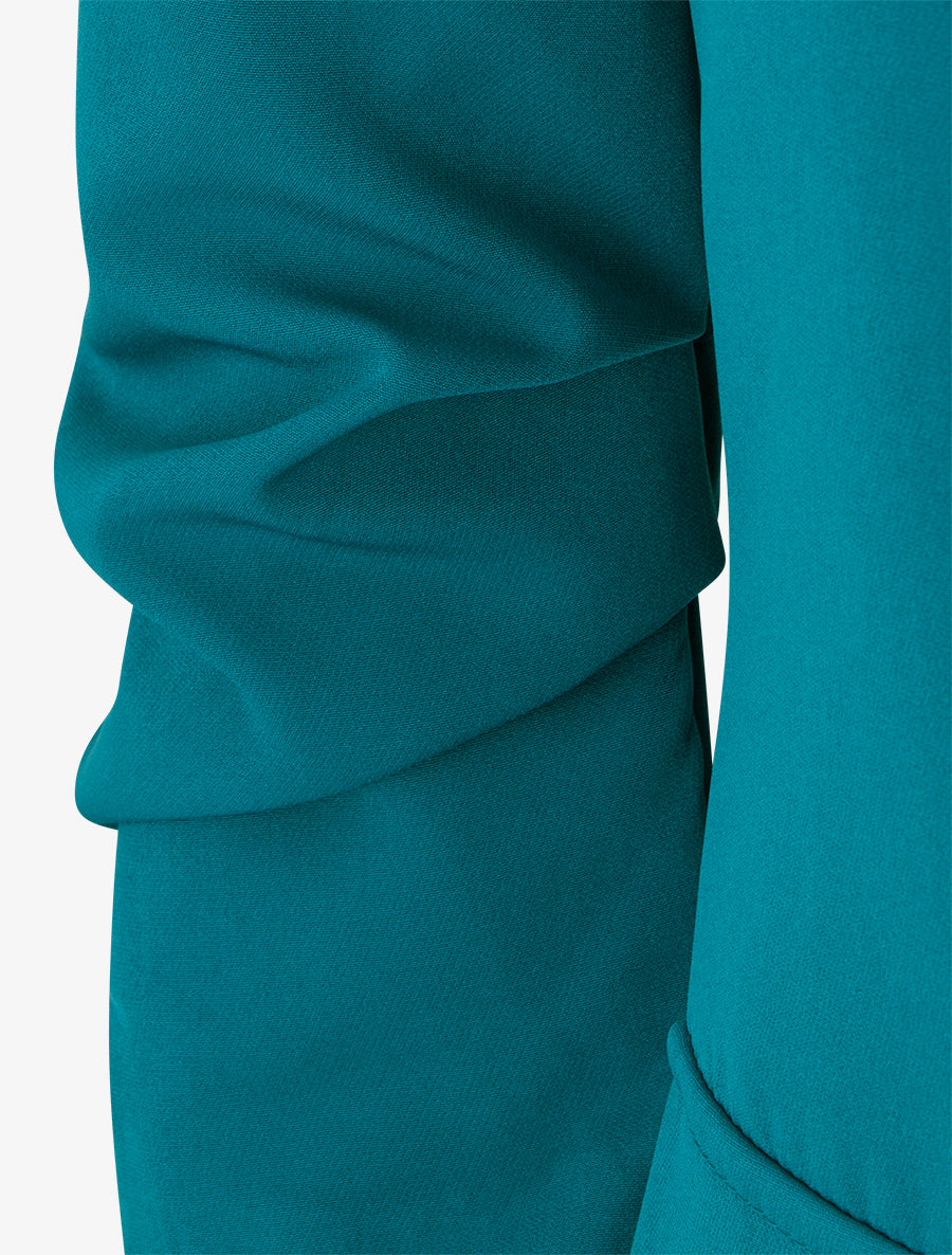 Blazer uni à manches froncées - Bleu canard - 3