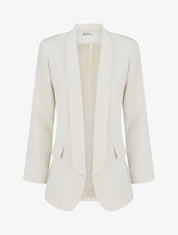 Blazer uni à manches longue - Beige - 1