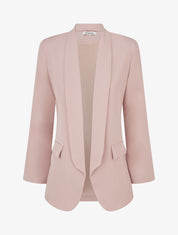 Blazer uni à manches longue - Vieux rose - 1