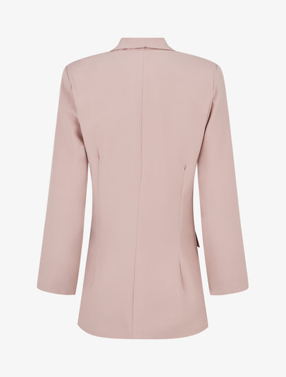 Blazer uni à manches longue - Vieux rose - 2