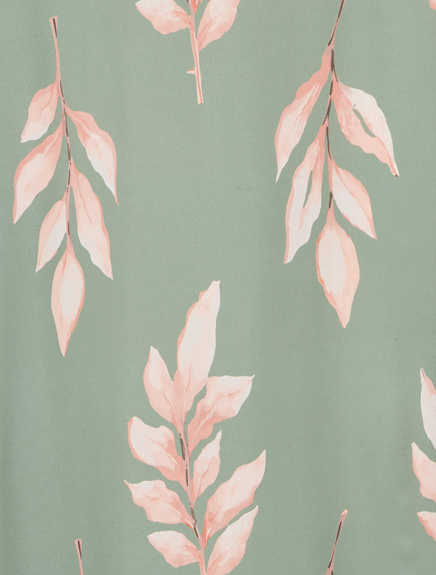 Jupe longue imprimé feuilles - Kaki - 3