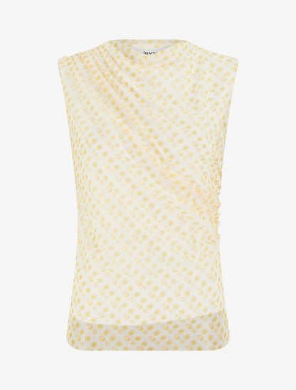 Top sans manches en tulle à pois - Jaune - 1