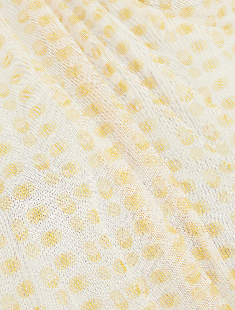 Top sans manches en tulle à pois - Jaune - 3