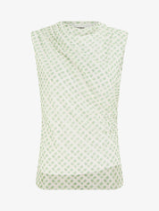 Top sans manches en tulle à pois - Vert - 1