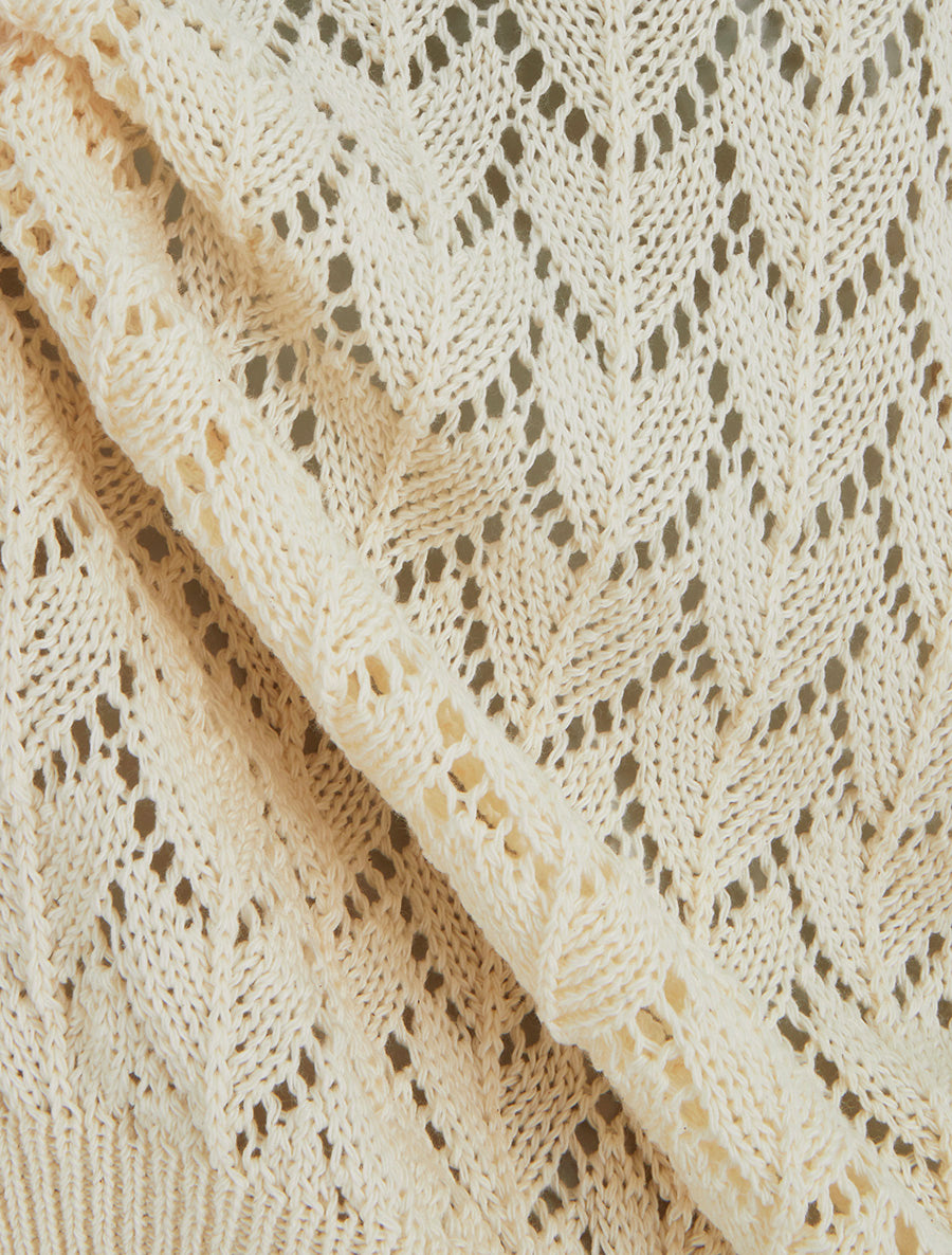 Pull ajouré manches courtes - Beige clair - 3