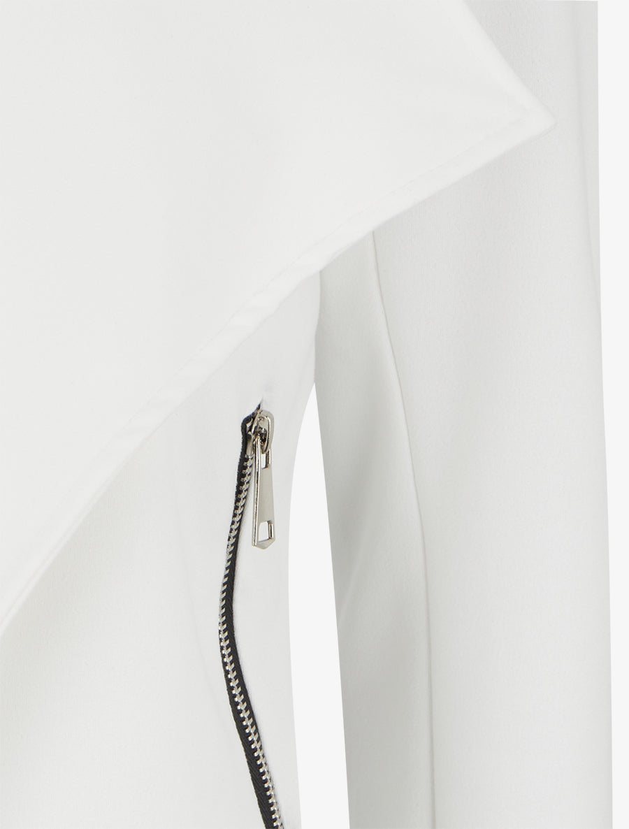 Veste en suédine à poches décoratives zippées - Blanc - 3