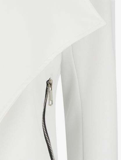 Veste en suédine à poches décoratives zippées - Blanc - 3