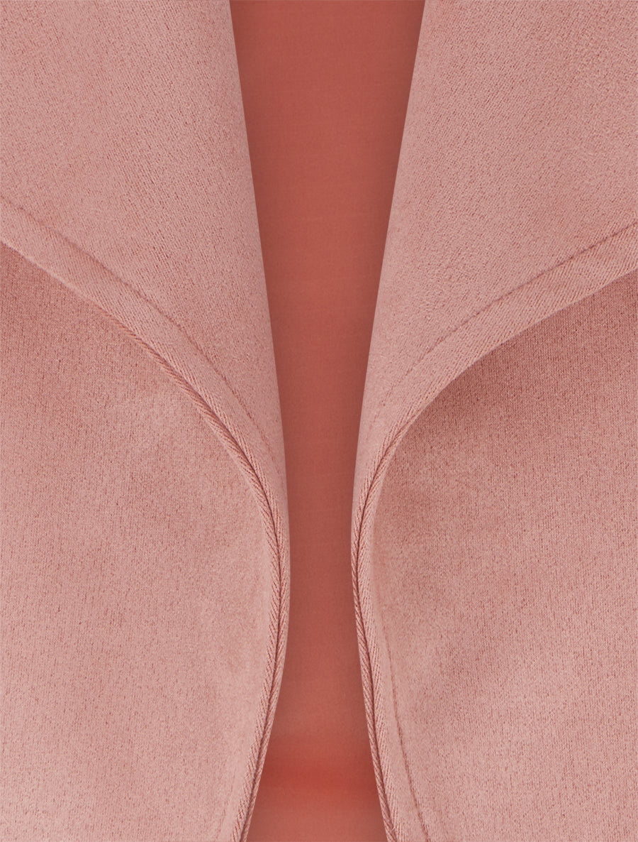 Veste en suédine à poches décoratives zippées - Vieux rose - 3