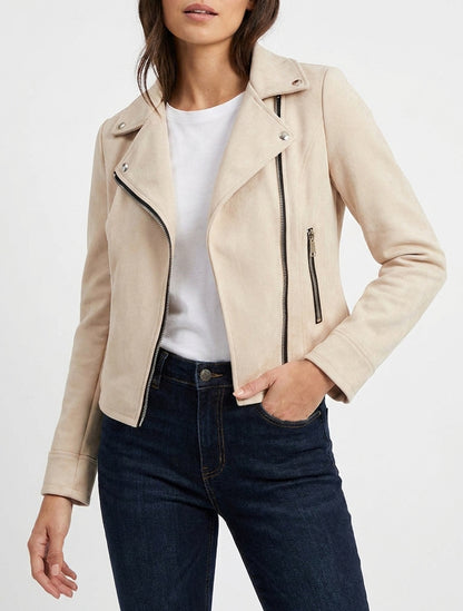 Giacca in camoscio stile perfecto - Beige