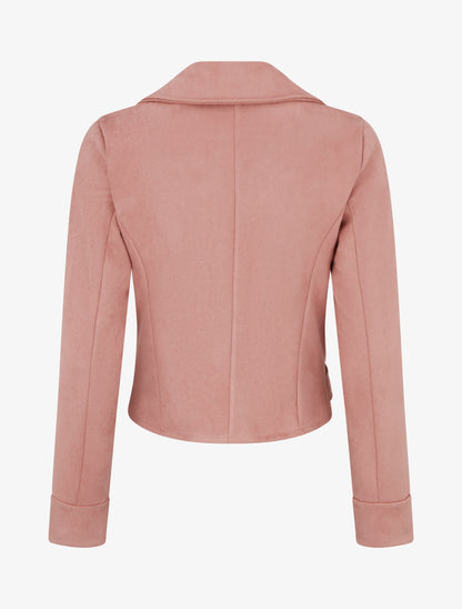 Veste en suédine style perfecto - Vieux rose - 2