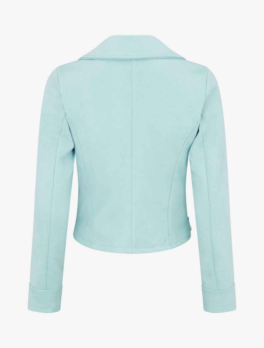 Veste en suédine style perfecto - Turquoise - 2