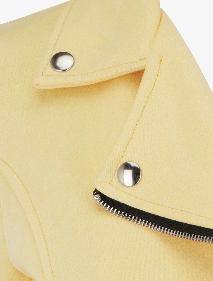 Veste en suédine style perfecto - Jaune - 3