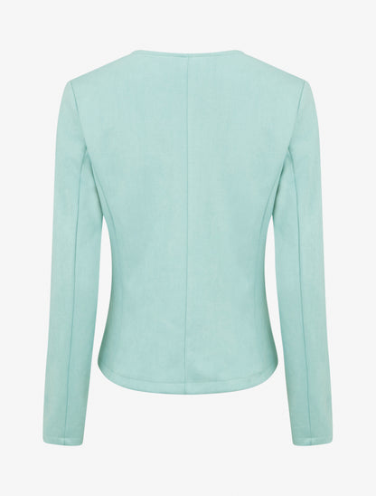 Veste en suédine zippée - Turquoise - 2