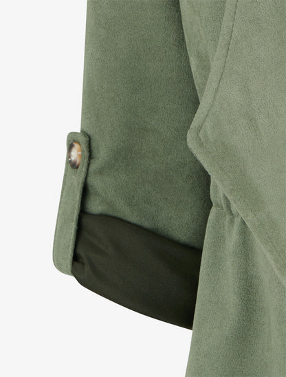 Veste mi-longue en suédine - Kaki - 3