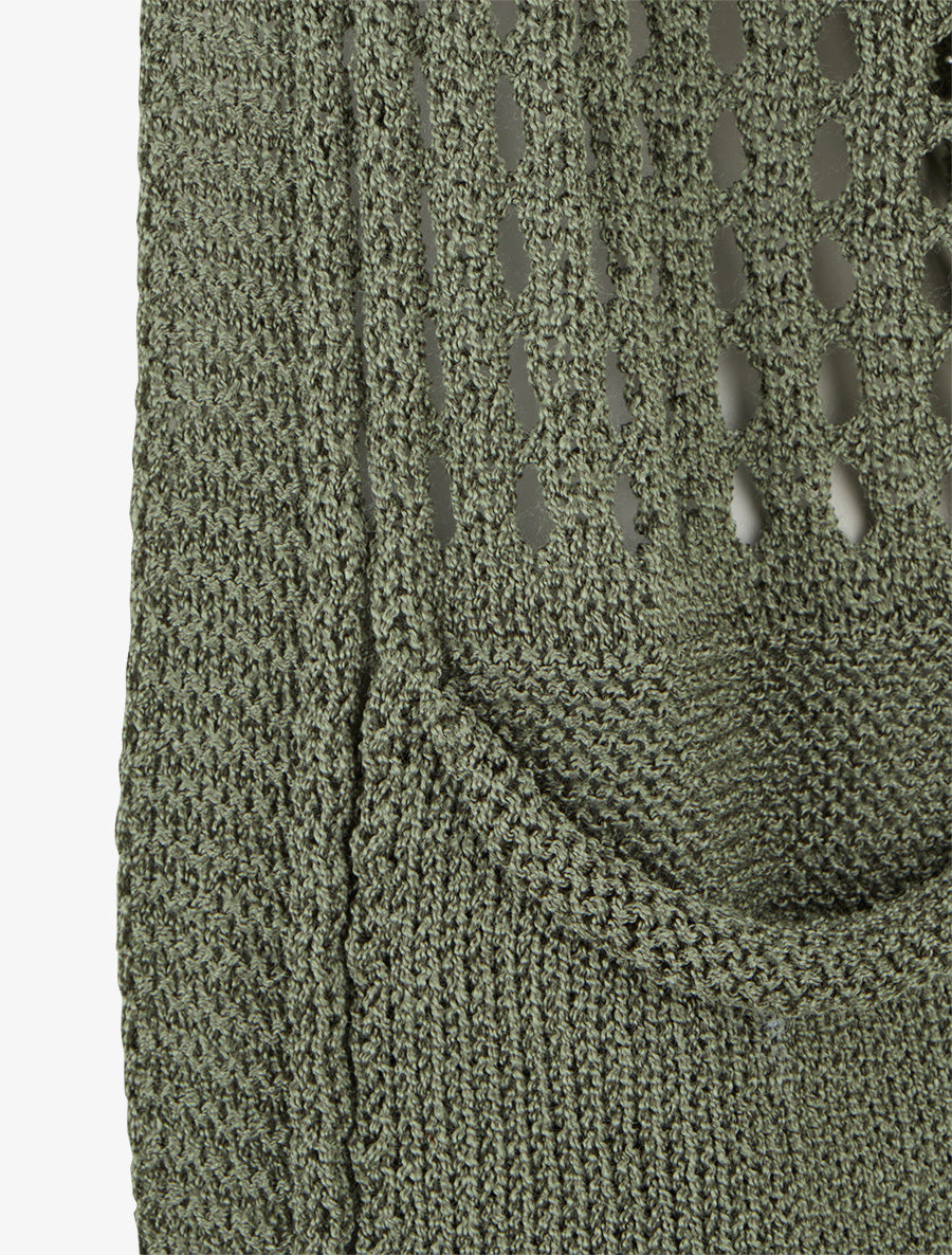 Gilet ouvert ajouré - Kaki - 3