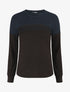 Pull fin et bande en dentelle - Marine - 4