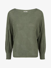 Pull ample à motif losange - Kaki - 1