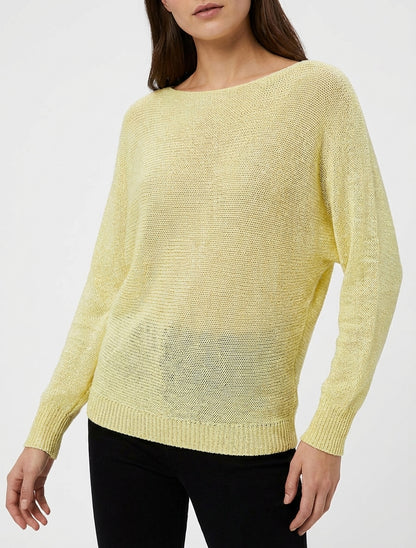 Maglione iridescente a maniche pipistrello - Giallo