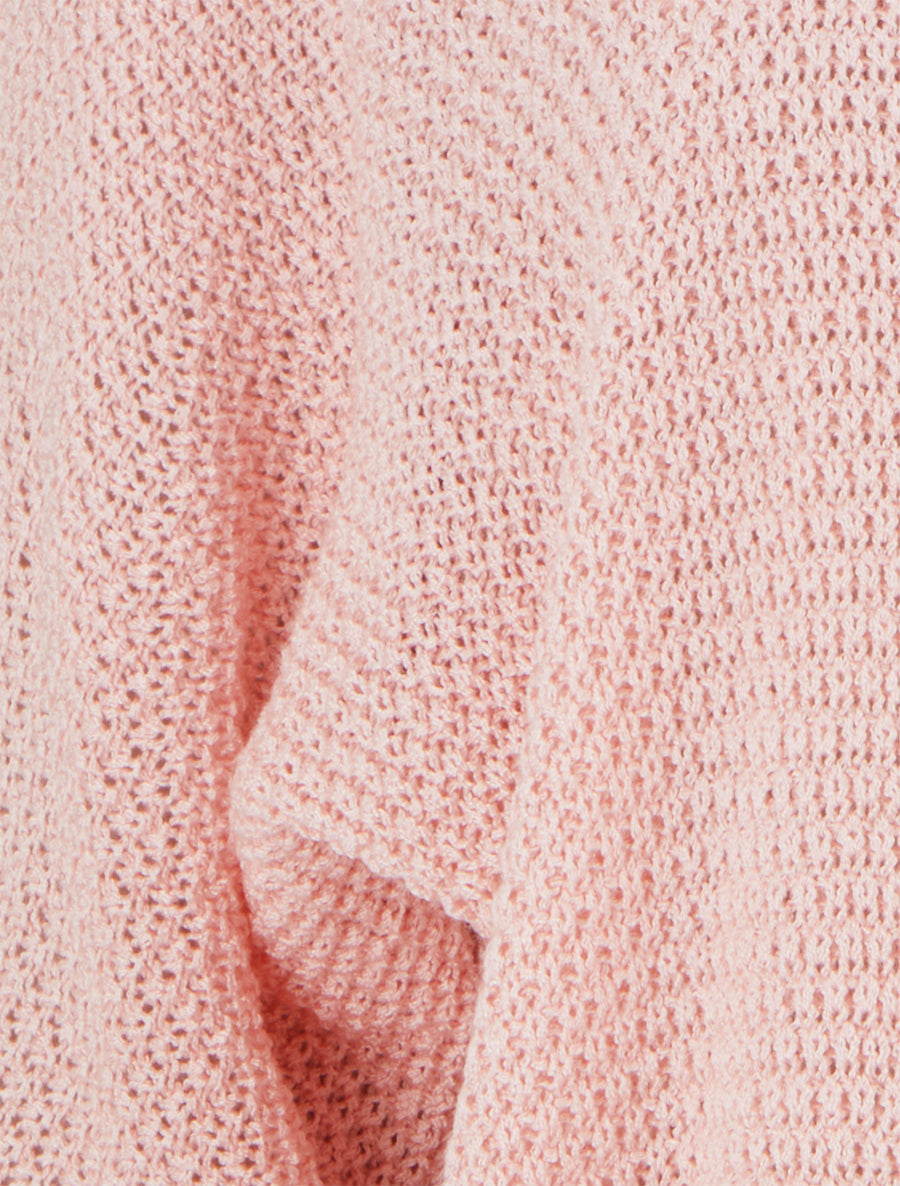 Gilet droit ouvert en maille - Rose - 3