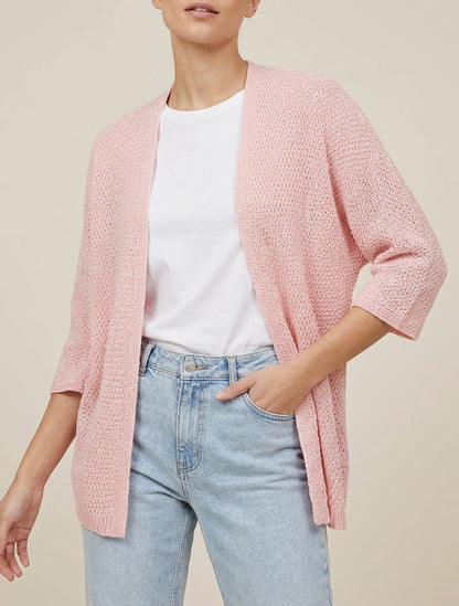 Gilet aperto in maglia - Rosa