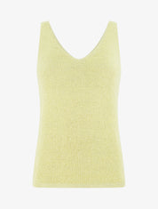 Top uni irisé en maille - Jaune - 1