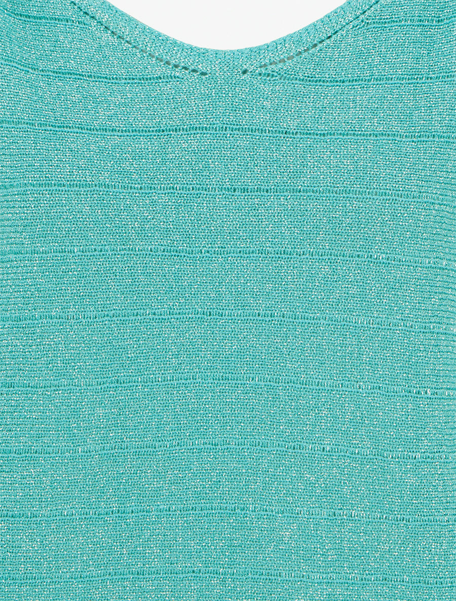 Pull fin irisé à manches chauves-souris - Vert d&