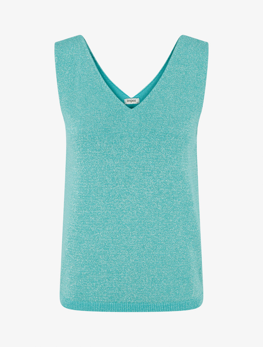 Top sans manches irisé - Turquoise - 1