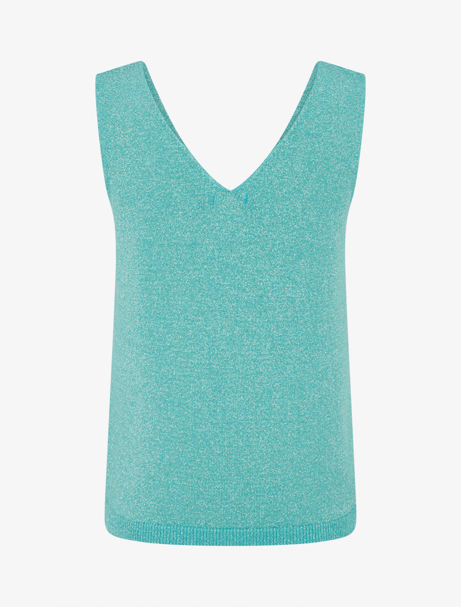 Top sans manches irisé - Turquoise - 2