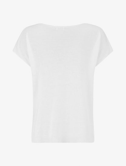 Pull fin uni en maille - Blanc - 2