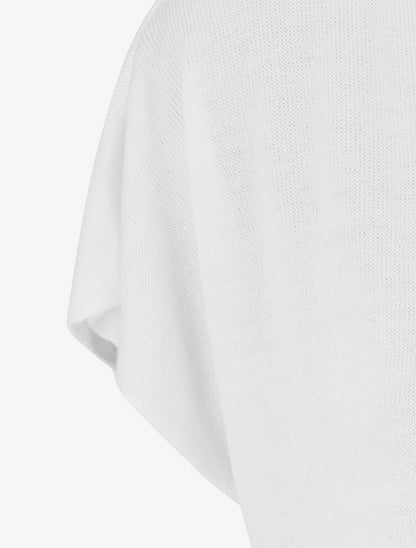 Pull fin uni en maille - Blanc - 3