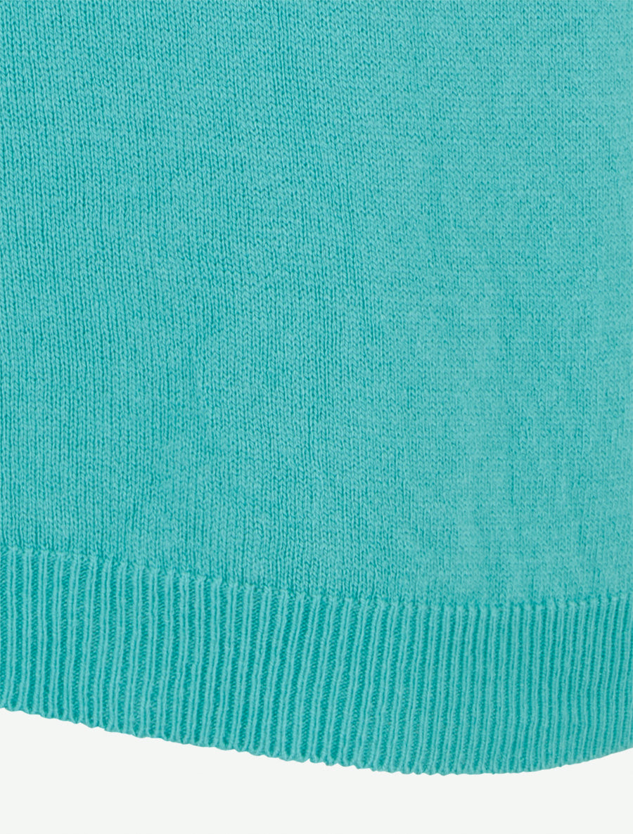 Pull fin uni en maille - Vert d&