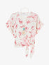 Top imprimé floral à nouer - Rose - 1