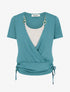 Top effet superposé à chaînes - Turquoise - 1