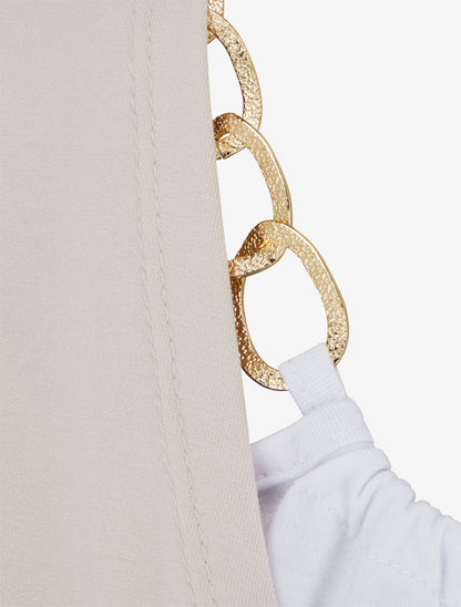 Top effet superposé à chaînes - Beige - 3