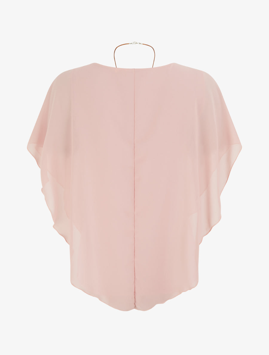 Top droit fluide en voile - Rose - 2