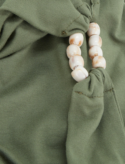 Top dos nu à perles - Kaki - 3