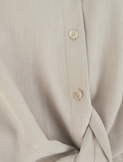 Chemisier noué asymétrique - Taupe - 3