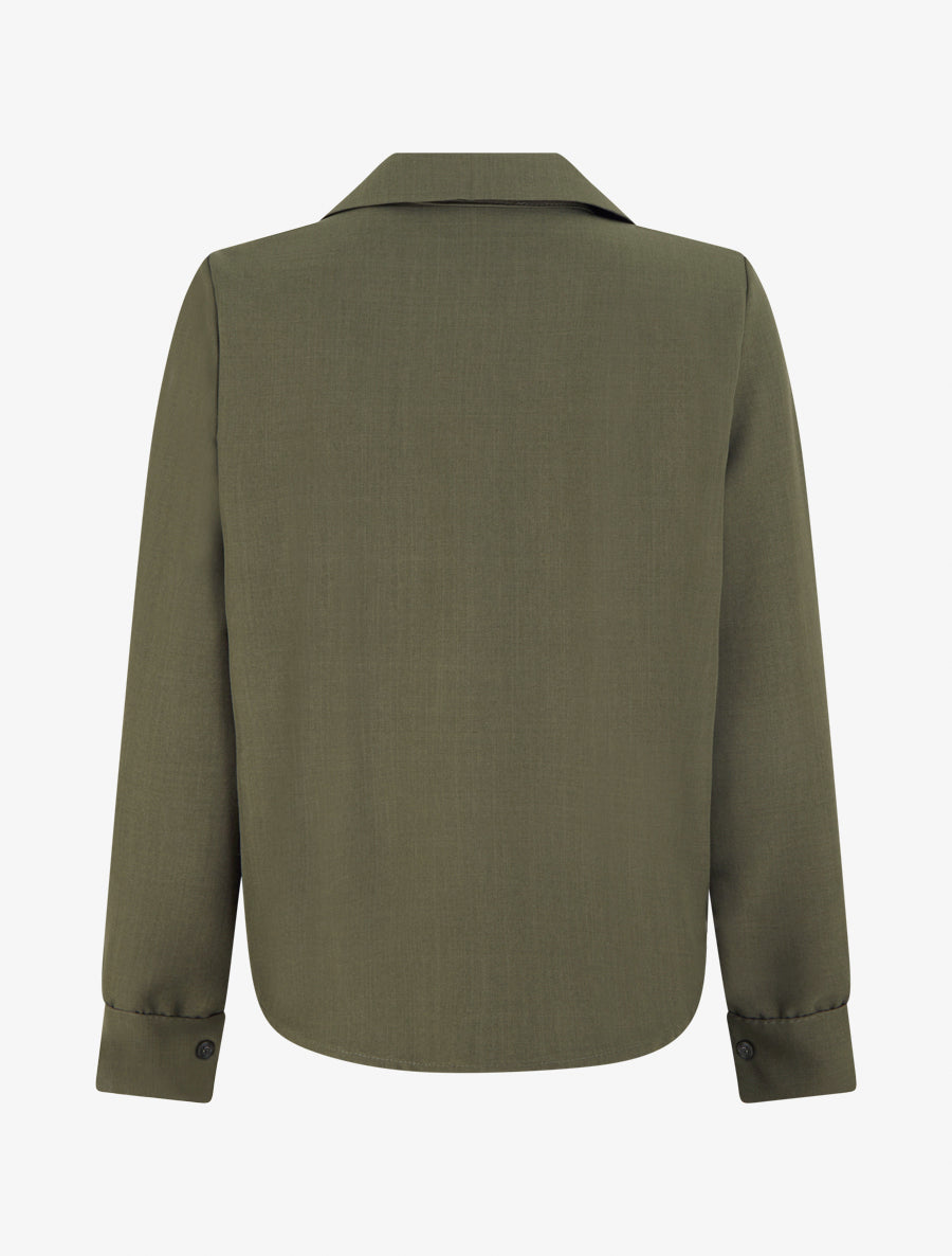 Chemisier noué asymétrique - Kaki - 2