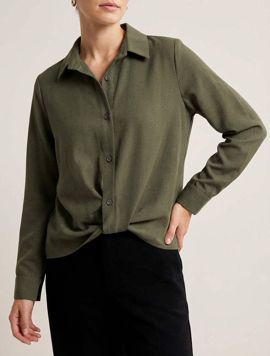 Camicia annodata asimmetrica - Cachi
