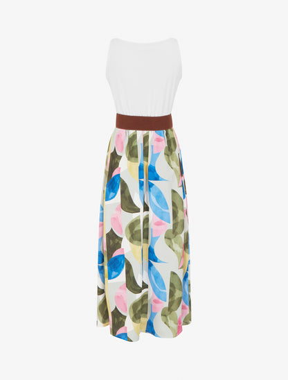 Robe imprimé fantaisie à bretelles en simili - Kaki - 2