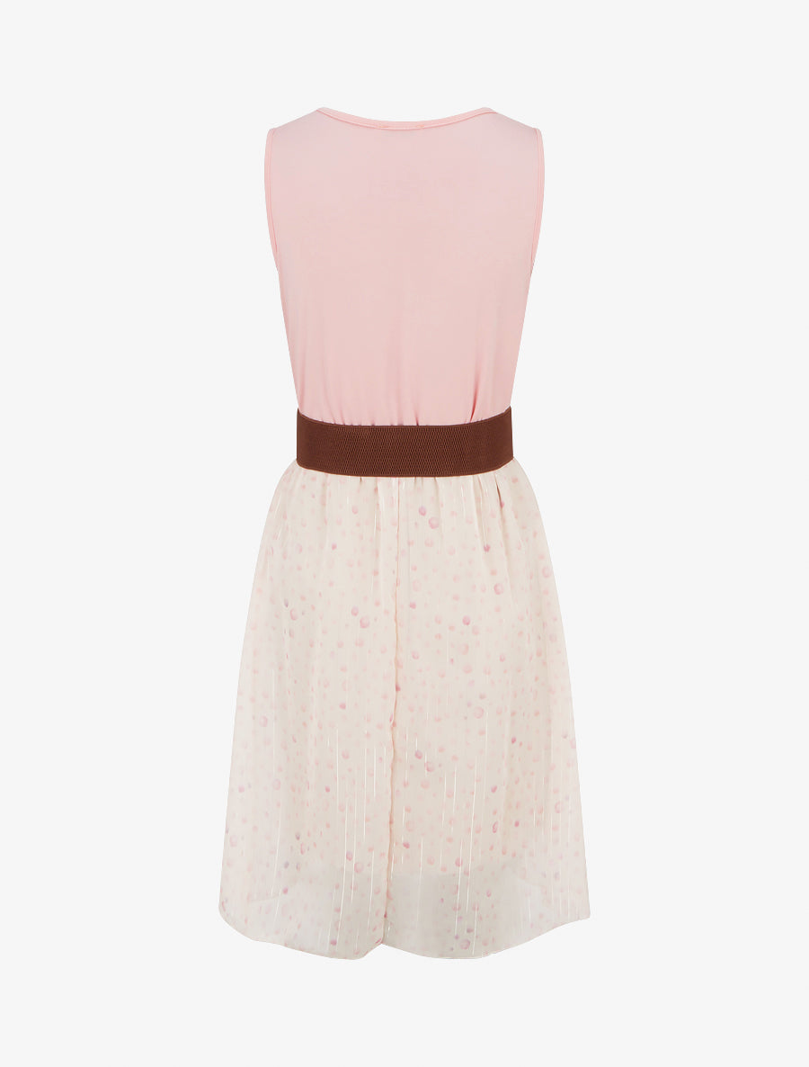 Robe coupe évasée imprimé pois fantaisies - Rose - 2