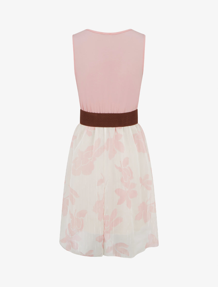 Robe coupe évasée imprimé floral - Rose - 2