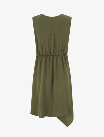 Robe sans manches style portefeuille - Kaki - 2