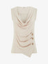Top uni sans manches à col rond - Beige - 1
