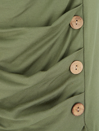 Top uni sans manches à col rond - Kaki - 3