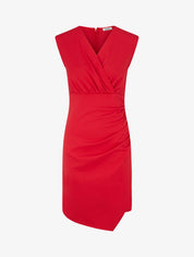 Robe sans manches unie style portefeuille - Rouge - 1