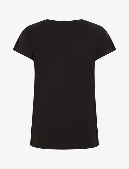 T-shirt à strass et fleurs - Noir - 2