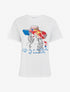 T-shirt à strass motif dame au chapeau - Blanc - 1